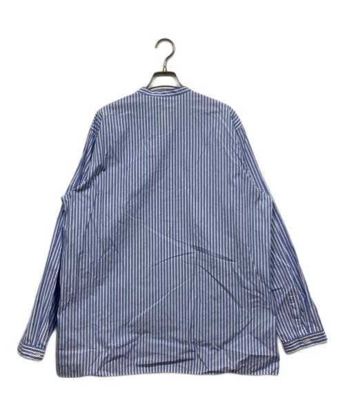 ATON（エイトン）ATON (エイトン) バンドカラーシャツ ブルー サイズ:4の古着・服飾アイテム