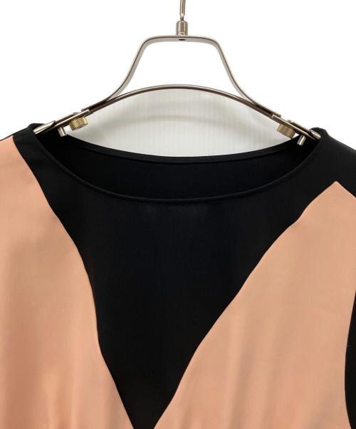 MM6 Maison Margiela（エムエムシックスメゾンマルジェラ）MM6 Maison Margiela (エムエムシックスメゾンマルジェラ) Bicolor blouse ブラック×ベージュ サイズ:Sの古着・服飾アイテム