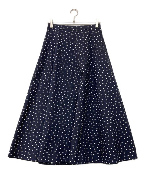 KUMIKYOKU（クミキョク）KUMIKYOKU (クミキョク) setsuko sagittaire (セツコセジテール) ドットフレアスカート ネイビー サイズ:3の古着・服飾アイテム