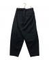 KAZUYUKI KUMAGAI ATTACHMENT (カズユキクマガイ アタッチメント) 60/2フランネラーナ高密度ギャバ ベルト付きワイドテーパードパンツ ブラック サイズ:2 未使用品：10000円