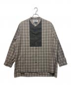 EULLAエウラ）の古着「ARCHITECT V COLLAR SHIRT」｜ブラウン