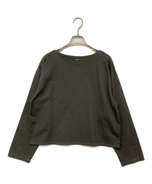 THE LIBRARY（ザ ライブラリー）THE LIBRARY (ザ ライブラリー) PLATING COTTON JERSEY P/O グリーン サイズ:Sの古着・服飾アイテム