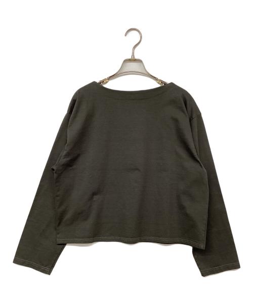 THE LIBRARY（ザ ライブラリー）THE LIBRARY (ザ ライブラリー) PLATING COTTON JERSEY P/O グリーン サイズ:Sの古着・服飾アイテム