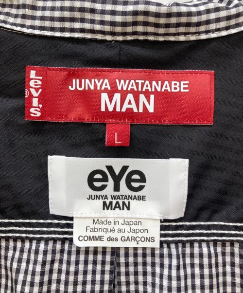 eYe COMME des GARCONS JUNYAWATANABE MAN（アイ コム デ ギャルソン ジュンヤ ワタナベ マン）eYe COMME des GARCONS JUNYAWATANABE MAN (アイ コム デ ギャルソン ジュンヤ ワタナベ マン) LEVI'S (リーバイス) 綿チェック シャツ ブラック×ホワイト サイズ:Lの古着・服飾アイテム
