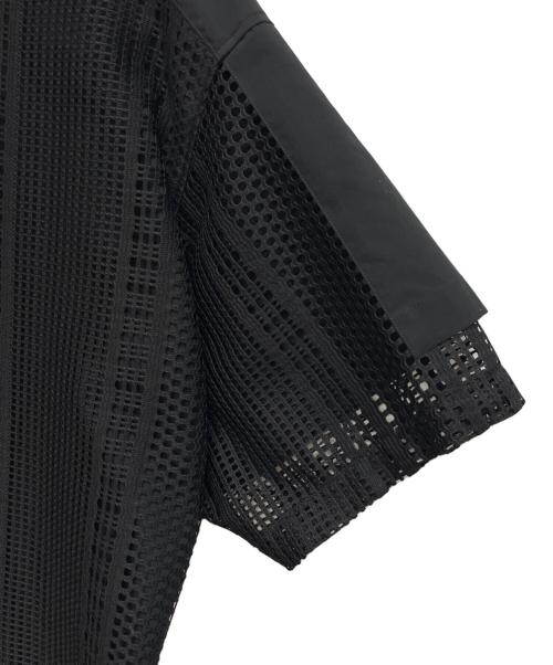 SOFTHYPHEN（ソフトハイフン）SOFTHYPHEN (ソフトハイフン) LACE MIX DOUBLE FRONT OVER SIZED SIGNATURE S/S SHIRT ブラック サイズ:03の古着・服飾アイテム