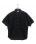 SOFTHYPHEN（ソフトハイフン）の古着「LACE MIX DOUBLE FRONT OVER SIZED SIGNATURE S/S SHIRT」｜ブラック