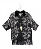 FORSOMEONEフォーサムワン）の古着「FLOWER RUDE SHIRT」｜ブラック×ホワイト