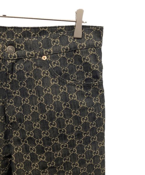 GUCCI（グッチ）GUCCI (グッチ) GGジャカードデニム パンツ ブラック サイズ:32の古着・服飾アイテム