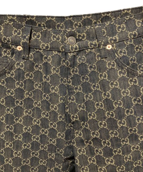 GUCCI（グッチ）GUCCI (グッチ) GGジャカードデニム パンツ ブラック サイズ:32の古着・服飾アイテム