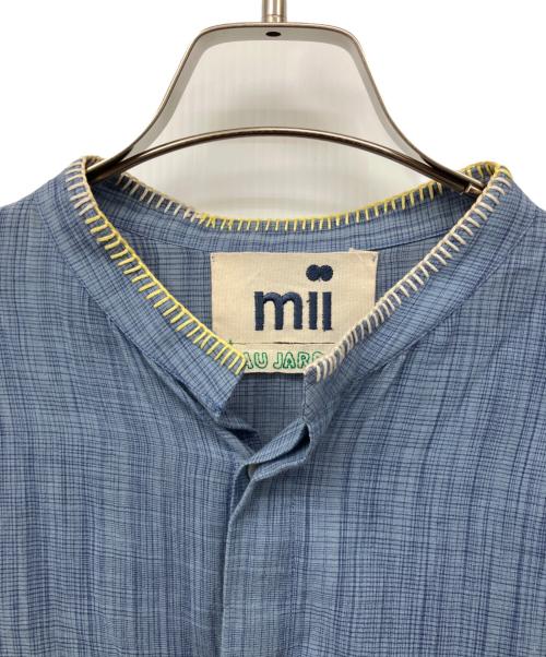 mii au jardin（ミ オー ジャルダン）Mii AU JARDIN (ミ オー ジャルダン) バンドカラーシャツ ブルー サイズ:Mの古着・服飾アイテム