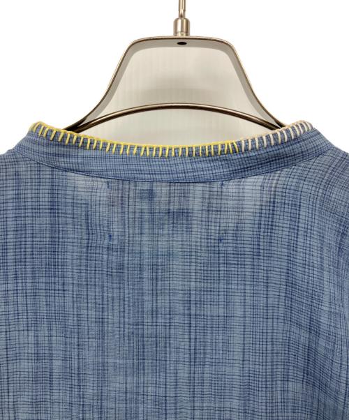 mii au jardin（ミ オー ジャルダン）Mii AU JARDIN (ミ オー ジャルダン) バンドカラーシャツ ブルー サイズ:Mの古着・服飾アイテム