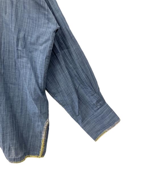 mii au jardin（ミ オー ジャルダン）Mii AU JARDIN (ミ オー ジャルダン) バンドカラーシャツ ブルー サイズ:Mの古着・服飾アイテム