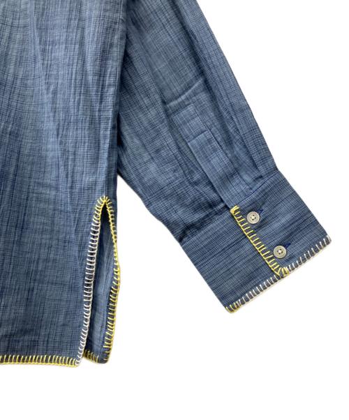 mii au jardin（ミ オー ジャルダン）Mii AU JARDIN (ミ オー ジャルダン) バンドカラーシャツ ブルー サイズ:Mの古着・服飾アイテム