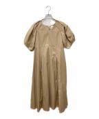 RAY BEAMSレイ ビームス）の古着「ランタンスリーブ ネック ワンピース 61-26-0852-199」｜ベージュ