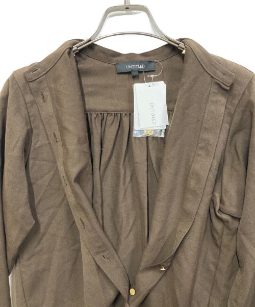 UNTITLED（アンタイトル）UNTITLED (アンタイトル) ツイルバンドカラーシャツ ブラウン サイズ:XSの古着・服飾アイテム