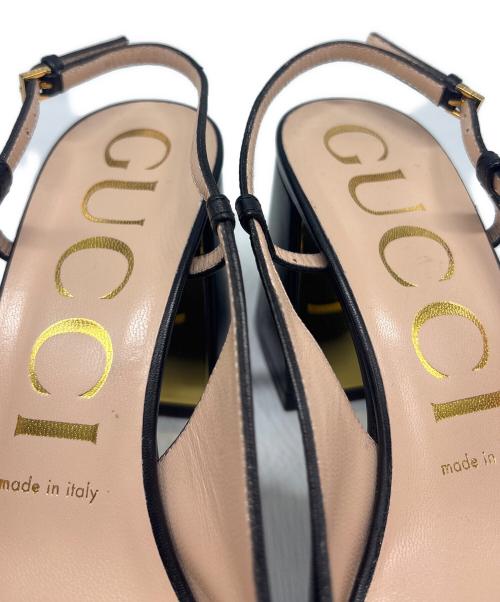 GUCCI（グッチ）GUCCI (グッチ) ホースビットスクエアトゥサンダル ブラック サイズ:38.5の古着・服飾アイテム