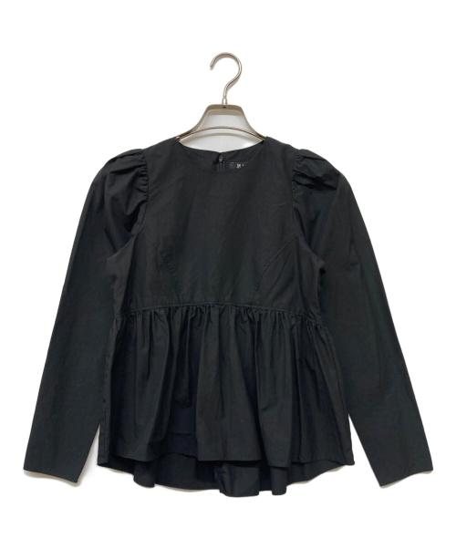edition（エディション）edition (エディション) コットンブロード パフスリーブブラウス ブラック サイズ:34の古着・服飾アイテム