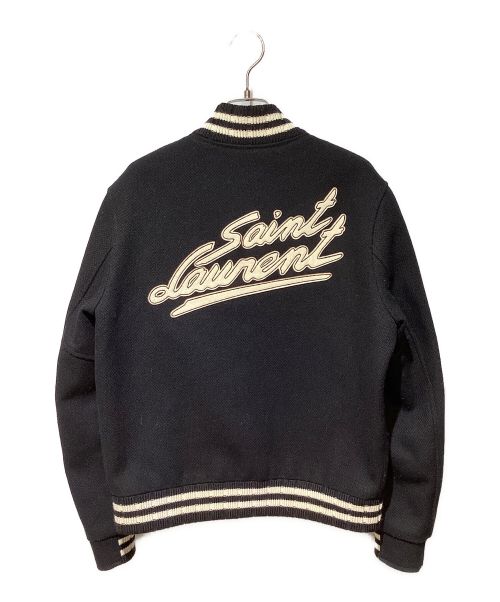 Saint Laurent Paris（サンローランパリ）Saint Laurent Paris (サンローランパリ) Back Print Teddy Jacket（バックプリントテディジャケット） ブラック サイズ:48の古着・服飾アイテム