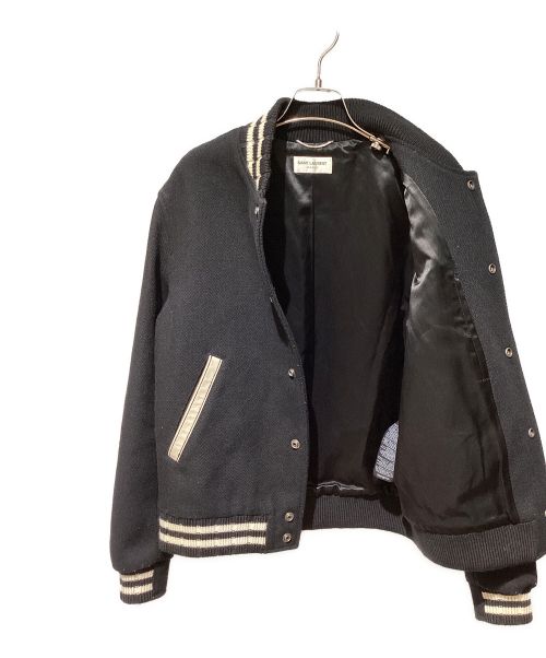 Saint Laurent Paris（サンローランパリ）Saint Laurent Paris (サンローランパリ) Back Print Teddy Jacket（バックプリントテディジャケット） ブラック サイズ:48の古着・服飾アイテム