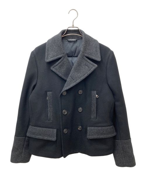 DOLCE & GABBANA（ドルチェ＆ガッバーナ）DOLCE & GABBANA (ドルチェ＆ガッバーナ) ダウン切替Pコート ブラック サイズ:50の古着・服飾アイテム