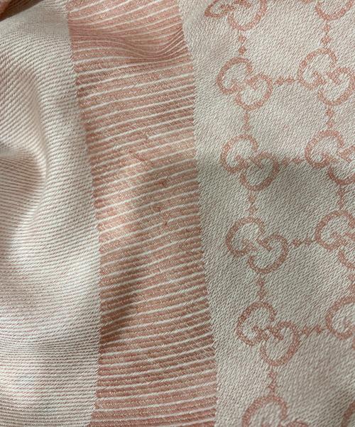 GUCCI（グッチ）GUCCI (グッチ) GG柄 大判ストール　281942 ピンク サイズ:140×140の古着・服飾アイテム
