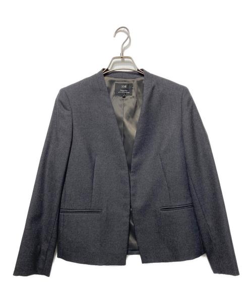 23区（ニジュウサンク）23区 (ニジュウサンク) ウールサキソニーツイルノーカラージャケット チャコールグレー サイズ:38の古着・服飾アイテム