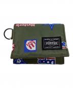 Hysteric Glamour×PORTERヒステリックグラマー×ポーター）の古着「3つ折り財布」｜カーキ