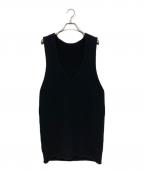 edit.for luluエディットフォールル）の古着「シェットランドVネックロングベスト」｜ブラック