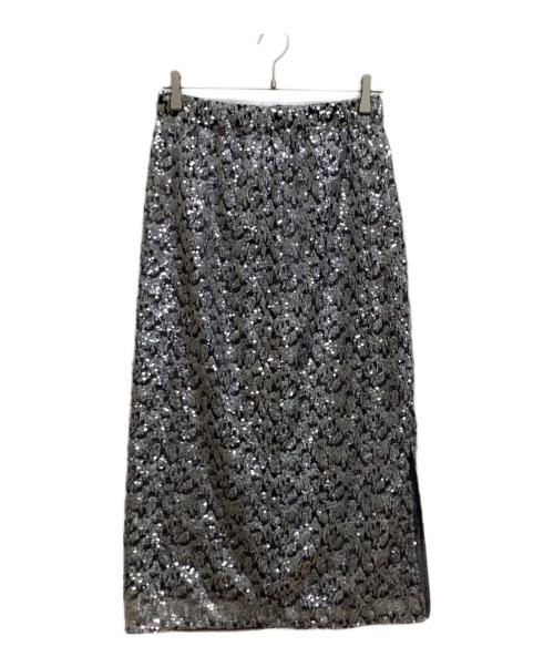 journal standard L'essage（ジャーナルスタンダード レサージュ）journal standard L'essage (ジャーナルスタンダード レサージュ) スパンコールミドルスカート グレー サイズ:F 未使用品の古着・服飾アイテム