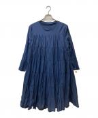 trefleトレフル）の古着「ボリュームティアードワンピース　230381K」｜ネイビー