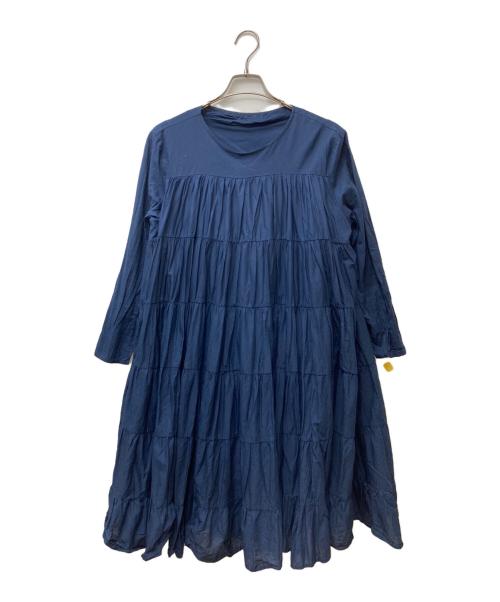 trefle（トレフル）trefle (トレフル) ボリュームティアードワンピース　230381K ネイビー サイズ:表記なしの古着・服飾アイテム