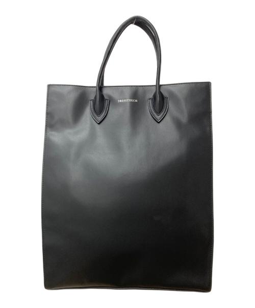 DRESSTERIOR（ドレステリア）DRESSTERIOR (ドレステリア) オーバーラップサークル リサイクルレザー スクエアトート 086-01216 ブラック×ベージュの古着・服飾アイテム
