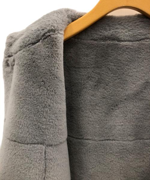 Leilian（レリアン）LEILIAN (レリアン) ムートン調ミドルコート グレー サイズ:7の古着・服飾アイテム