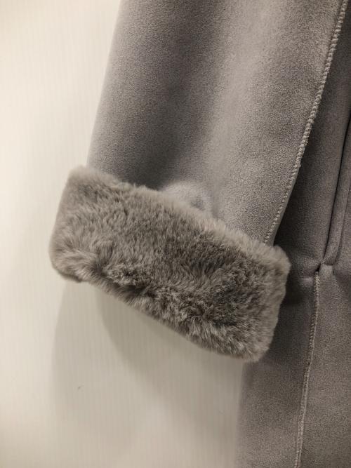 Leilian（レリアン）LEILIAN (レリアン) ムートン調ミドルコート グレー サイズ:7の古着・服飾アイテム