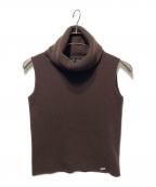 CHANELシャネル）の古着「タートルネックノースリーブニット」｜ブラウン