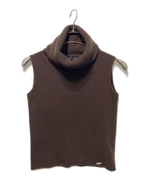 CHANEL（シャネル）CHANEL (シャネル) タートルネックノースリーブニット ブラウン サイズ:38の古着・服飾アイテム