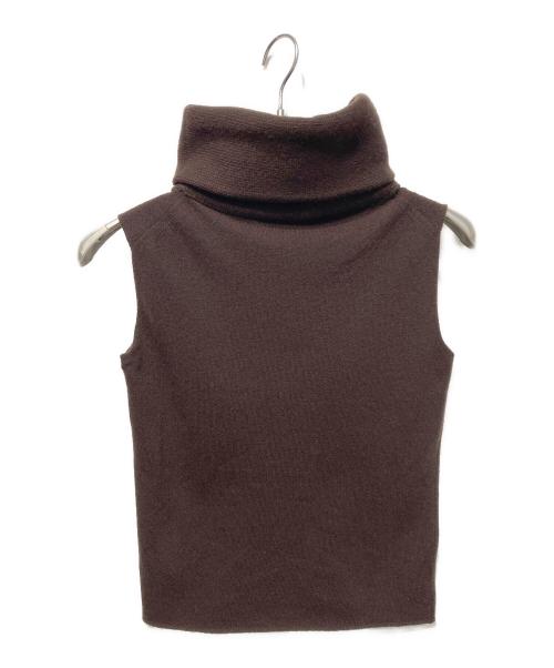 CHANEL（シャネル）CHANEL (シャネル) タートルネックノースリーブニット ブラウン サイズ:38の古着・服飾アイテム