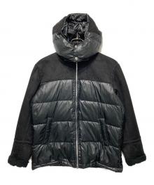 santa fe（サンタフェ）の古着「フェイクムートン切り替えダウンブルゾン」｜ブラック