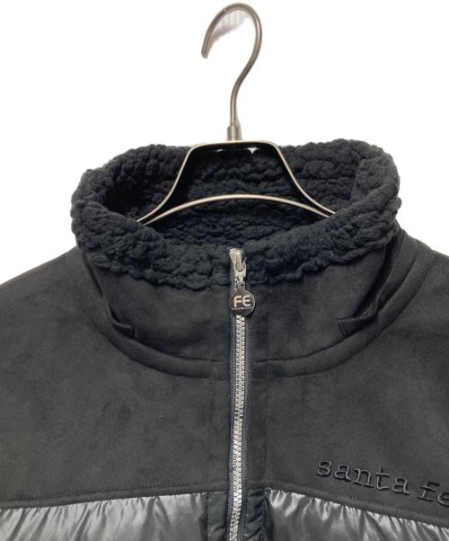 santa fe（サンタフェ）santa fe (サンタフェ) フェイクムートン切り替えダウンブルゾン ブラック サイズ:48の古着・服飾アイテム