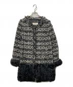 GRACE CLASSグレースクラス）の古着「ファー付きツイードコート」｜グレー