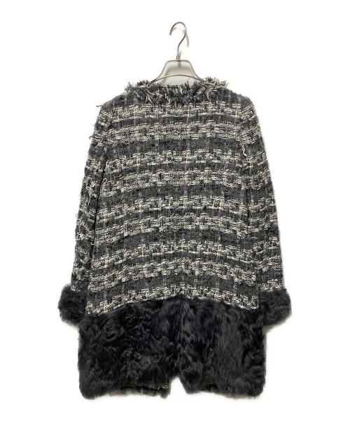 GRACE CLASS（グレースクラス）GRACE CLASS (グレースクラス) ファー付きツイードコート グレー サイズ:36の古着・服飾アイテム