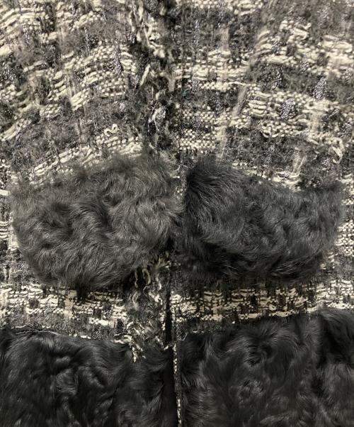 GRACE CLASS（グレースクラス）GRACE CLASS (グレースクラス) ファー付きツイードコート グレー サイズ:36の古着・服飾アイテム