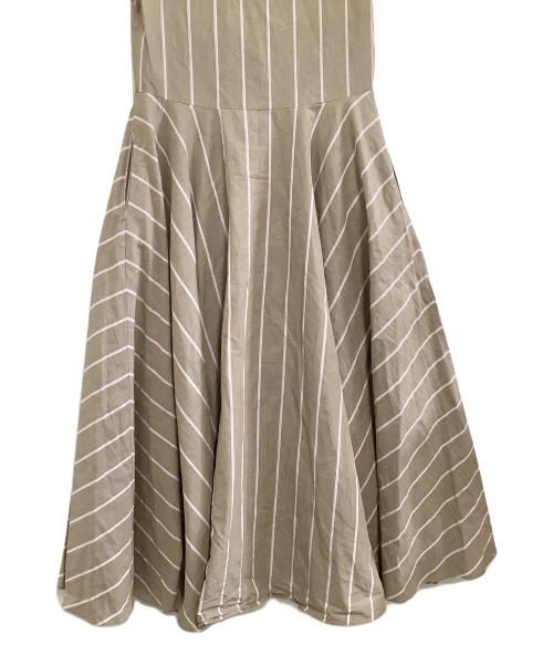 ebure（エブール）ebure (エブール) ストライプノースリーブワンピース ベージュ サイズ:38の古着・服飾アイテム