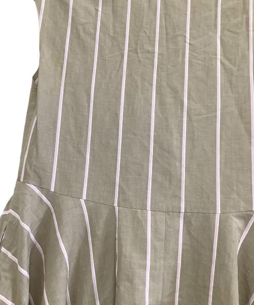 ebure（エブール）ebure (エブール) ストライプノースリーブワンピース ベージュ サイズ:38の古着・服飾アイテム