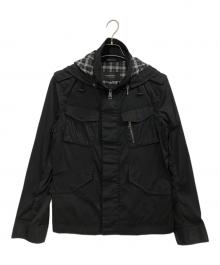 BURBERRY BLACK LABEL（バーバリーブラックレーベル）の古着「フーデットナイロンジャケット」｜ブラック