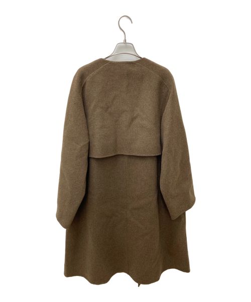 GALERIE VIE（ギャルリーヴィー）GALERIE VIE (ギャルリーヴィー) . ウールダブルフェイス ダブルブレストノーカラーコート ブラウン サイズ:36の古着・服飾アイテム