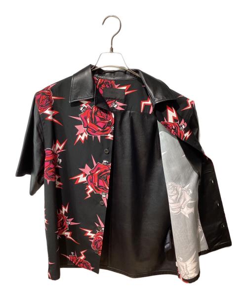 PRADA（プラダ）PRADA (プラダ) レザー切替シャツ ブラック サイズ:Mの古着・服飾アイテム
