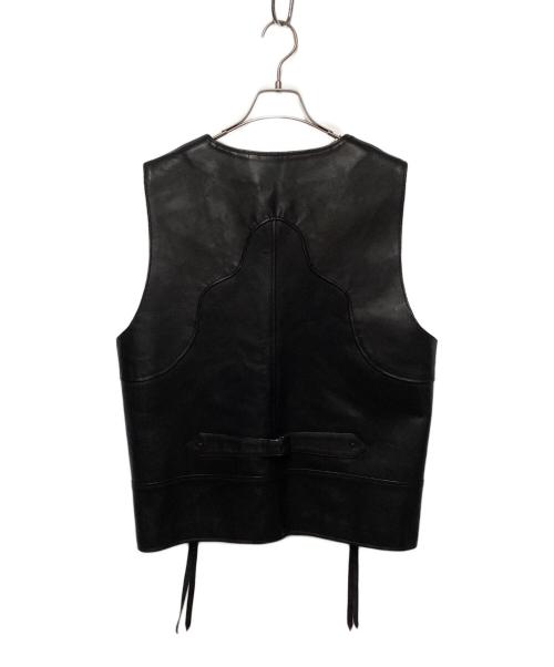 TENDER PERSON（テンダ―パーソン）TENDER PERSON (テンダ―パーソン) LEATHER VEST ブラック サイズ:00の古着・服飾アイテム