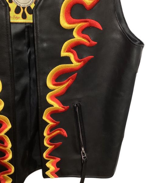 TENDER PERSON（テンダ―パーソン）TENDER PERSON (テンダ―パーソン) LEATHER VEST ブラック サイズ:00の古着・服飾アイテム