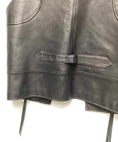 TENDER PERSON（テンダ―パーソン）TENDER PERSON (テンダ―パーソン) LEATHER VEST ブラック サイズ:00の古着・服飾アイテム